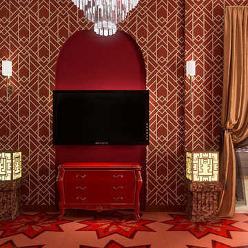 Interior of a house in Arabic style. Tila el-Ali in Jordan.