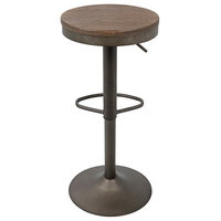 LumiSource Dakota Barstool, Antique And Brown, Set of 2