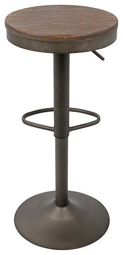 LumiSource Dakota Barstool, Antique And Brown, Set of 2