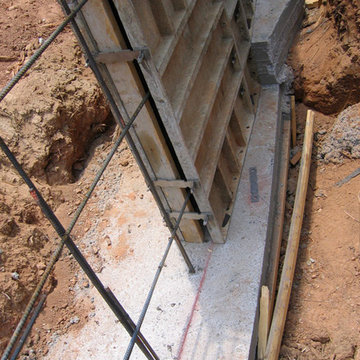 Construction Process- Steel forms and Concrete footing