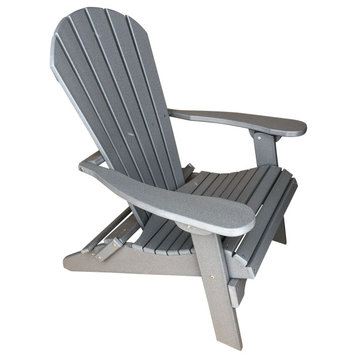 Phat Tommy Folding Adirondack Chair - Poly Outdoor Furniture, Grey