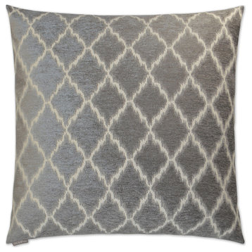 Chateau Decorative Square Throw Pillow Cover and Insert Silver