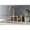 KS2337NX Bridge Kitchen Faucet With Brass Sprayer, Brushed Brass
