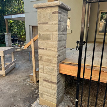 New Credit Valley Natural Stone Masonry Piers Backyard