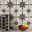 SomerTile 17.63"x17.63" Kings Star Ceramic Floor and Wall Tile, Case of 5, Nero
