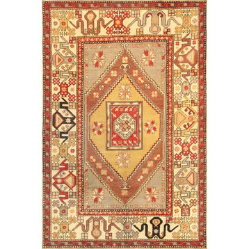 Vintage Oushak Collection Hand-Knotted Lamb's Wool Area Rug- 5' 7"x 8' 9"