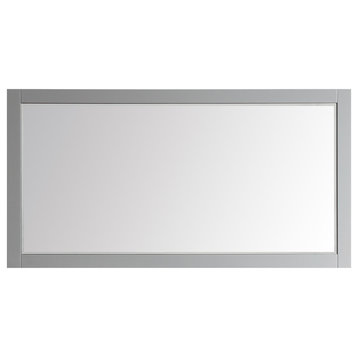 Florence Rectangular Bathroom/Vanity Framed Wall Mirror, Gray, 72"