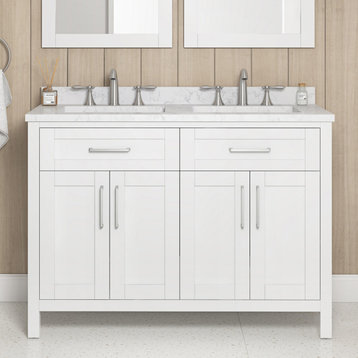 OVE Decors Tahoe 48 in. Double Sink Bathroom Vanity, Pure White