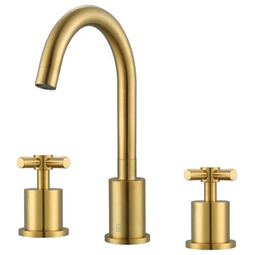Ancona Prima 3 Widespread Double Handle Bathroom Faucet, Brushed Titanium Gold
