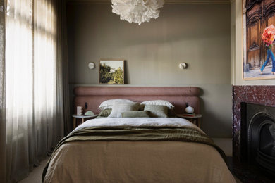 Inspiration for a craftsman bedroom remodel in Melbourne