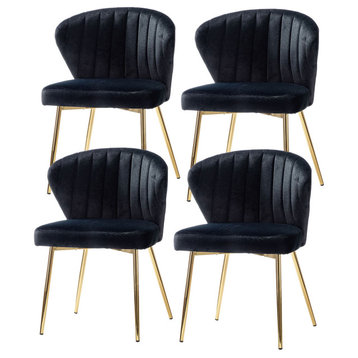 Milia Dining Chair Set of 4, Black