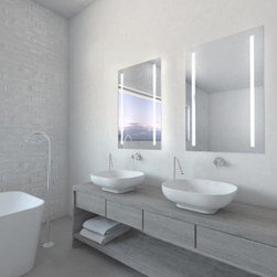 Simple Line LED Lighted Mirror - Bathroom Mirrors