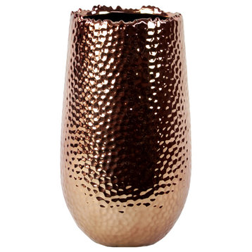 Ceramic Round Vase, Copper
