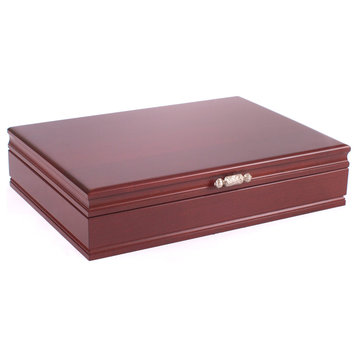 Traditions Flatware Chest, Solid American Cherry Hardwood, Rich Mahogany Finish