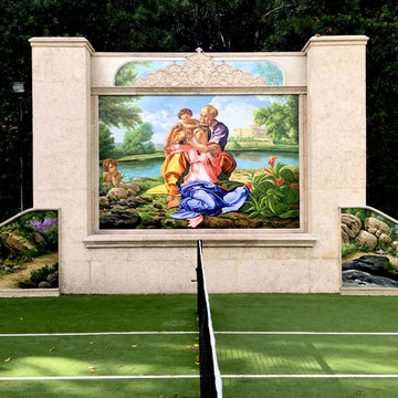 Residential Outdoor Mural for Tennis Court