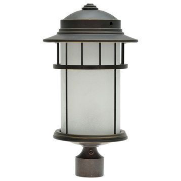 60005-2 1-Light Medium Outdoor Post Light Fixture Aged Bronze Patina, 20" High