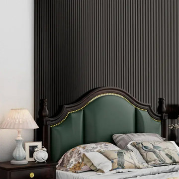 3D Acoustic Slat Black Oak Wood Wall Panel - SoundPanel