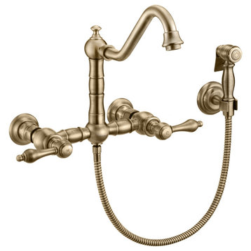 Vintage III Plus Wall Mount Faucet With a Long Traditional Swivel Spout, Lever