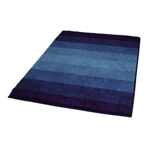 Blue Checker Pattern Rich Multi Color Plush Bathroom Rug Caro Contemporary Bath Mats By Vita Futura