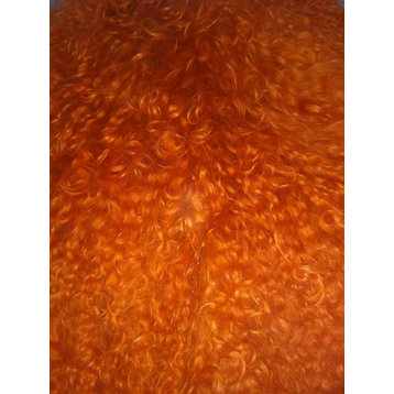 Tibetan Lamb Pillow, Burnt Orange, 24"