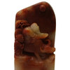 Consigned, Chinese Stone Carved Man Ox Theme Seal Stamp Display Art