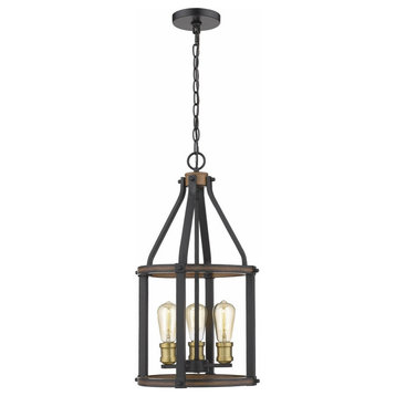 3 Light Pendant in Restoration Style - 12 Inches Wide by 24 Inches High-Rustic