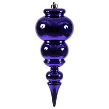 Vickerman N150666DSV 14" Purple Shiny Finial Ornament