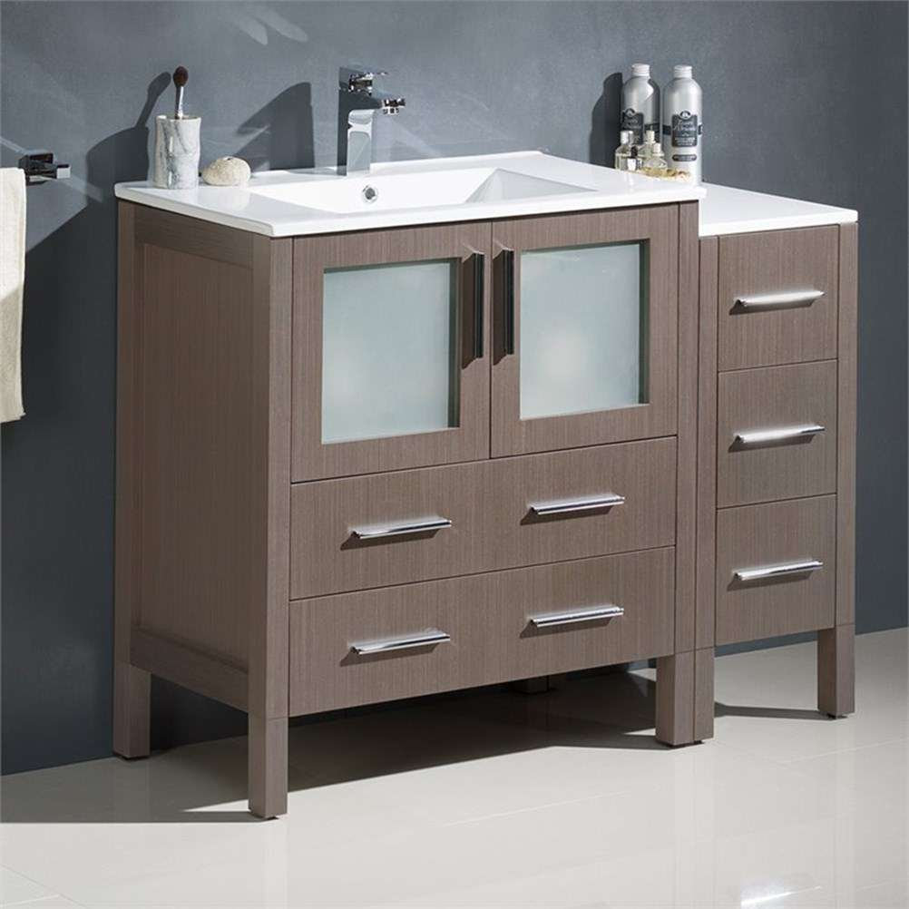 Fresca Torino 42" Modern Bathroom Cabinets with Integrated Sink in Gray ...