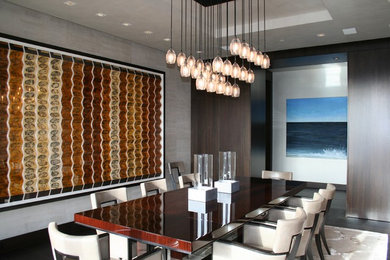 Design ideas for a contemporary dining room in Denver.
