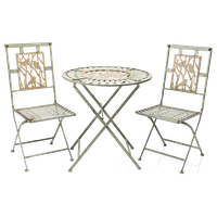Bird Design 3-Piece Bistro Set Folding Table and Chairs Patio Seating