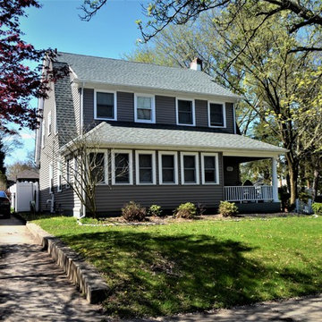 GlobalTech Slate 3/8" Insulated Vinyl Siding and Vinyl Double Hung Windows Insta