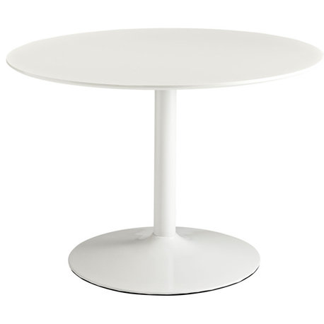 Revolve Round Wood Top Dining Table, White