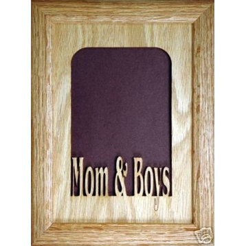 Mom and Boys Vertical Picture Frame and Matte, 5"x7"