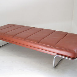 Mid-Century Brayton Leather Chrome Daybed Bench - SOLD - Furniture