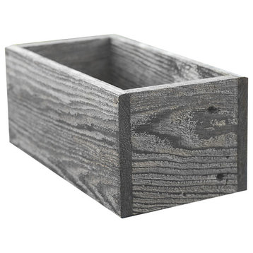 12" Rustic Planters Box, 5" Tall Version, Natural Weathered, 5"