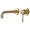 Stev Brushed Brass Single Lever Wall Mounted Bathroom Faucet Swivel Sink Faucet