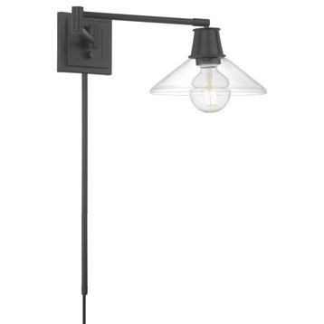 Norwell Lighting 6661 Dillon 7" Tall Swing Arm Wall Sconce - Matte Black