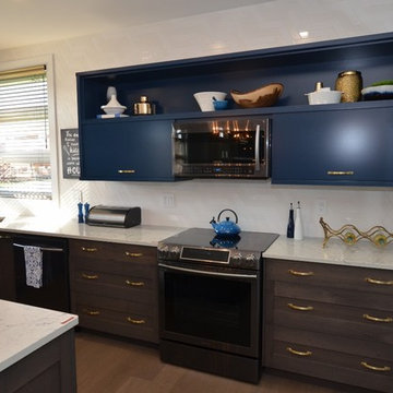 2017 Kinsmen Kitchen- two tone kitchen (blue and grey)