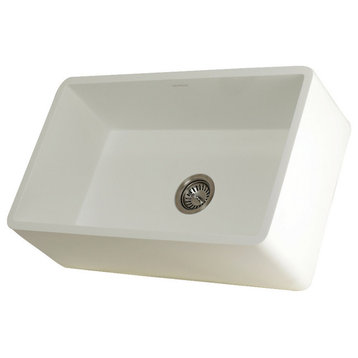 Solid Surface Matte Stone Apron Front Farmhouse Single Bowl Kitchen Sink