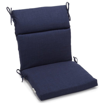 19"x40" Spun Polyester Outdoor Squared Seat/Back Chair Cushion, Azul