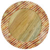 Stripe Rim Design Table Charger, Set of 4, Rust, 13"