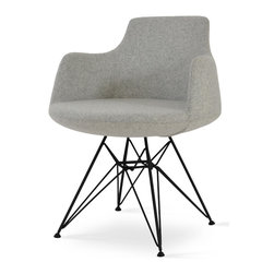 DERVISH TOWER BLACK-SILVER CAMIRA WOOL - Dining Chairs