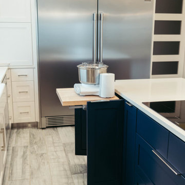 Modern Blue & White Kitchen and Laundry