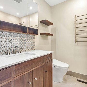 Warm Contemporary Bathroom Renovations in San Jose, CA