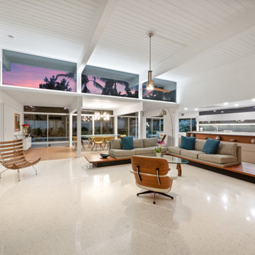 Mid-Century Modern Living Area — Lido Shores Sarasota Home