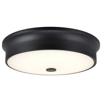 63005S-3 LED Small Flush Mount Ceiling Light Fixture, Black 12" Diameter