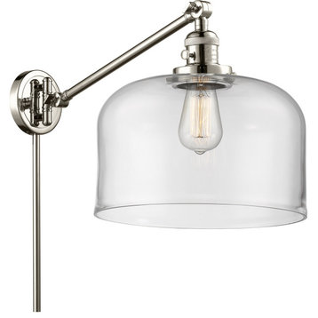 X-Large Bell 1 Light Wall Lamp, Polished Nickel