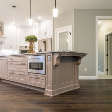 Modern Home with Wide Plank Dark Brown Hickory Hardwood Flooring