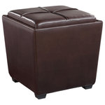 OSP Home Furnishings - Rockford Storage Ottoman, Cocoa Faux Leather - Complete any room with our contemporary Rockford storage ottoman. Remove the lid and stow toys, books and blanket throws, keeping even the busiest family room tidy and organized. Complete the perfect guest room with extra storage and seating. Add color and casual space-saving seating to a vanity or student desk. Arrives fully assembled.