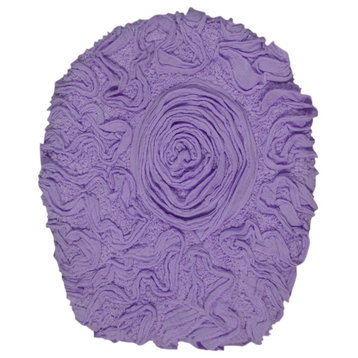 Bellflower Collection Cotton Machine Washable Lid Cover,  18"x18", Purple